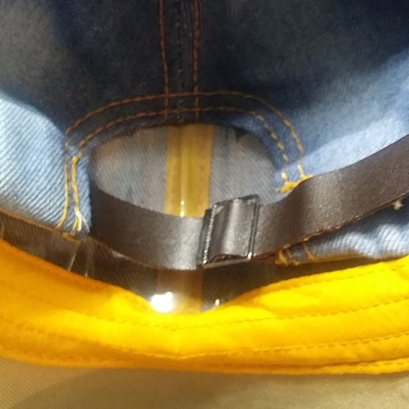 Denim Women's Adjustable Baseball Style Cap w/Butterfly Applique & Gold Accents - Picture 6 of 8